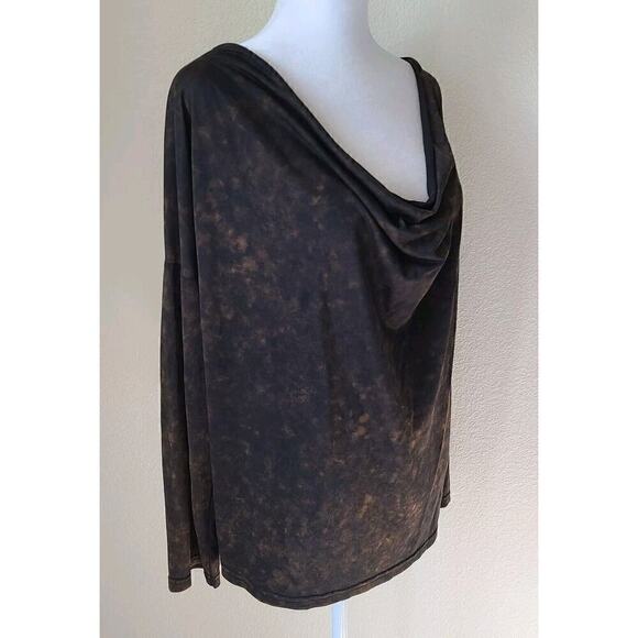 90s Scoop Cowl Womens POL Blouse SZ Medium Draping  Oversized - Picture 2 of 8
